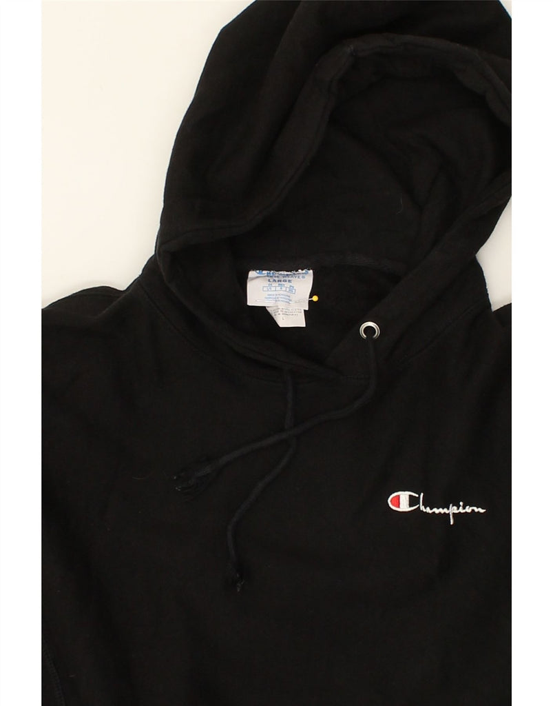 CHAMPION Womens Hoodie Jumper UK 16 Large Black | Vintage Champion | Thrift | Second-Hand Champion | Used Clothing | Messina Hembry 