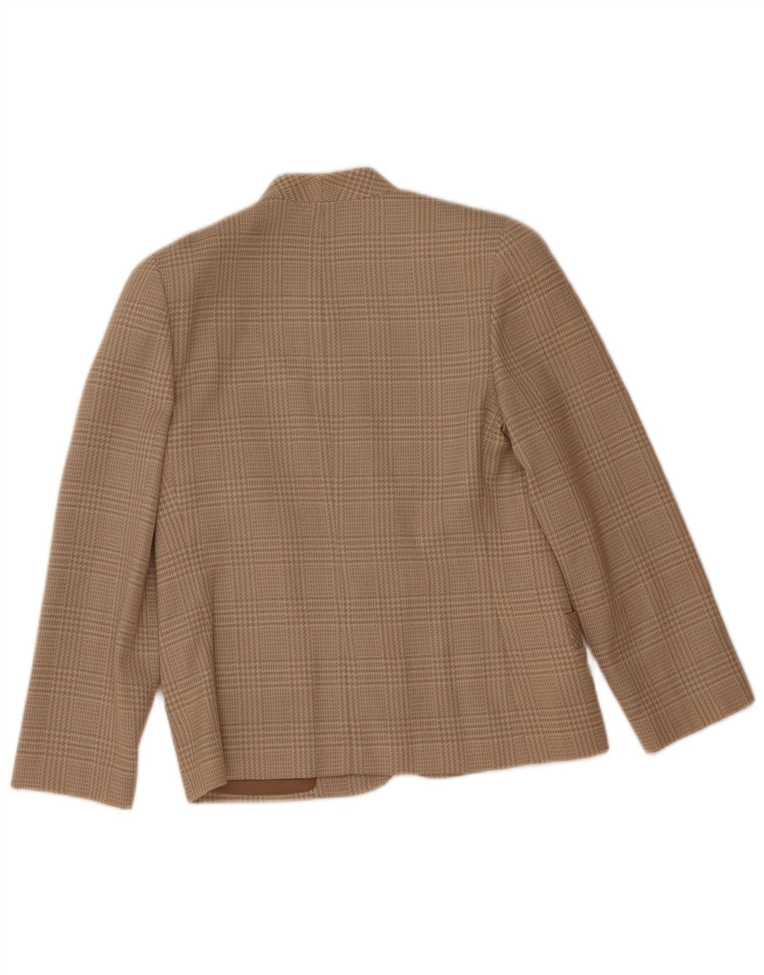 Vintage Womens 2 Button Blazer Jacket IT 44 Medium Beige Houndstooth Wool