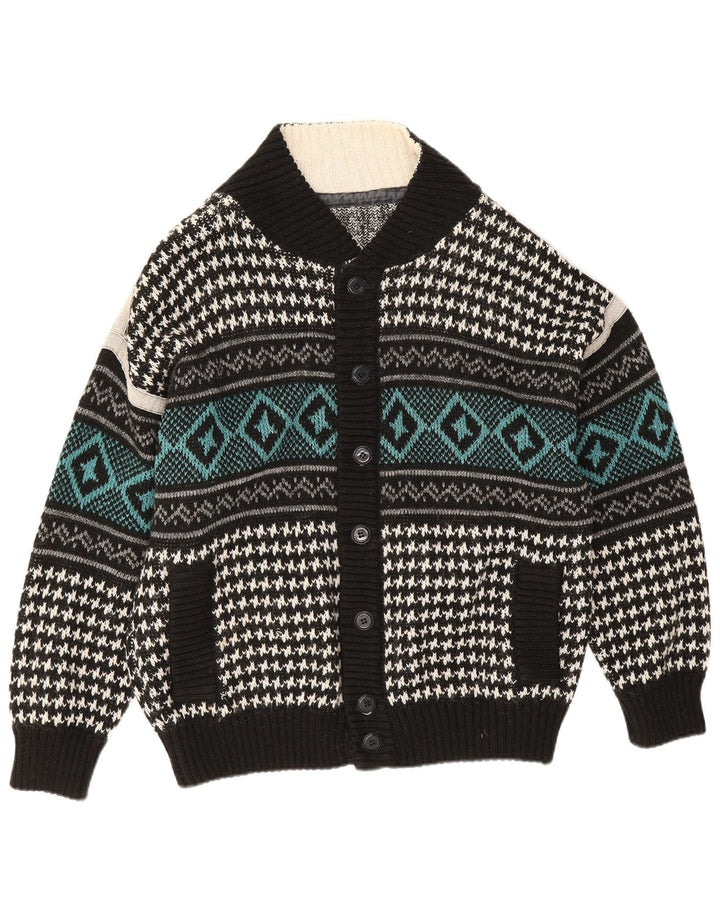 Vintage Mens Cardigan Sweater XL Multicoloured Geometric