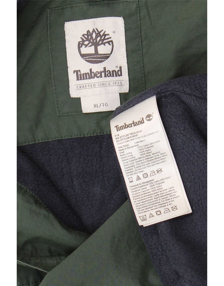 Timberland Mens Windbreaker Jacket UK 42 XL Green Cotton