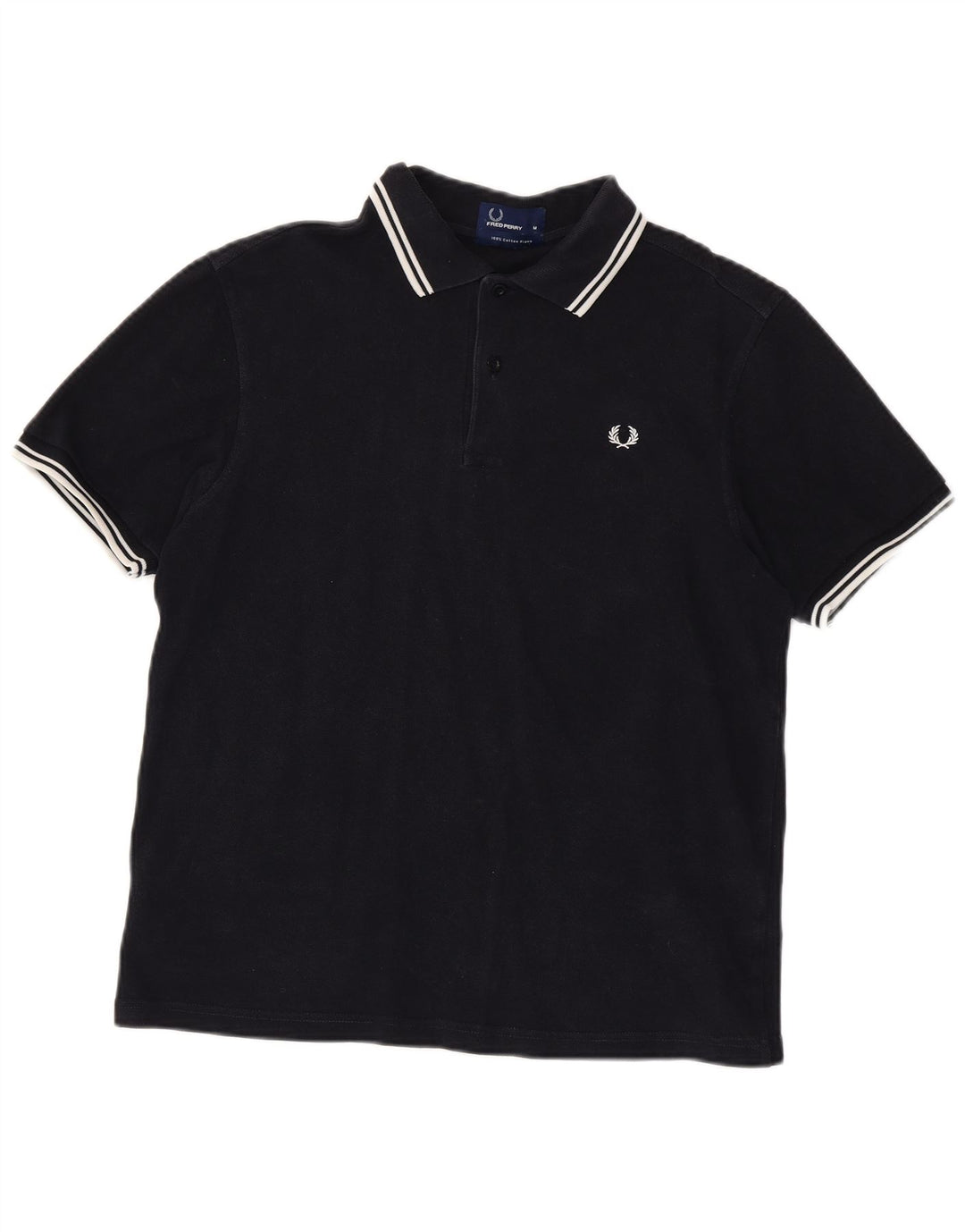 Fred Perry Mens Polo Shirt Medium Navy Blue Cotton