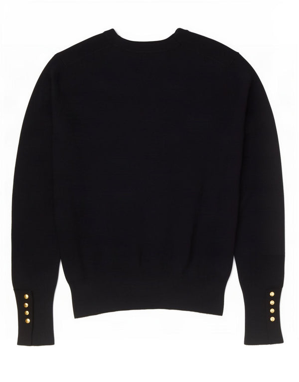 Zara Womens Crew Neck Jumper Sweater UK 12 Medium Navy Blue