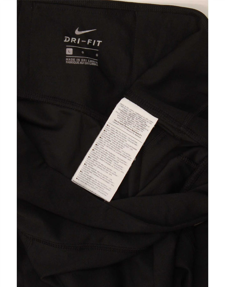 Nike Womens Dri Fit Leggings UK 14 Large Black Polyester