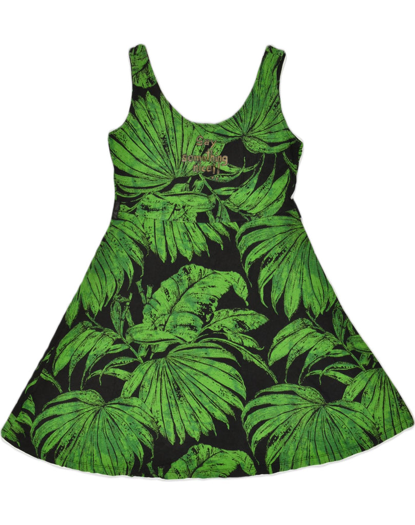 DESIGUAL Womens Sundress UK 12 Medium Green Floral Cotton | Vintage Desigual | Thrift | Second-Hand Desigual | Used Clothing | Messina Hembry 