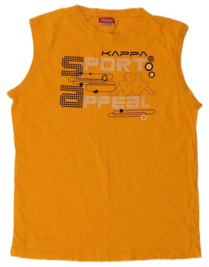 Kappa Womens Graphic Vest Top UK 14 Large Orange