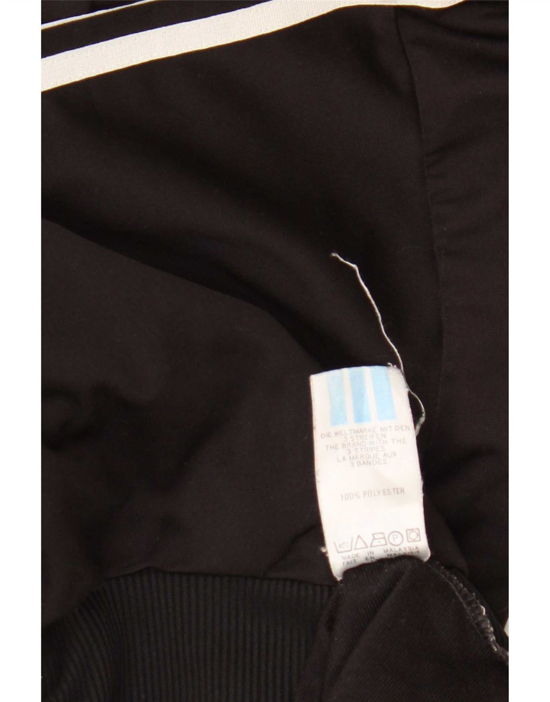 Adidas Mens Tracksuit Top Jacket UK 34/36 Small Black Polyester