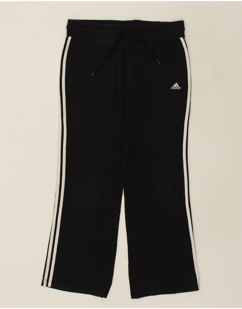 ADIDAS Womens Tracksuit Trousers UK 16 Large Black Cotton | Vintage Adidas | Thrift | Second-Hand Adidas | Used Clothing | Messina Hembry 