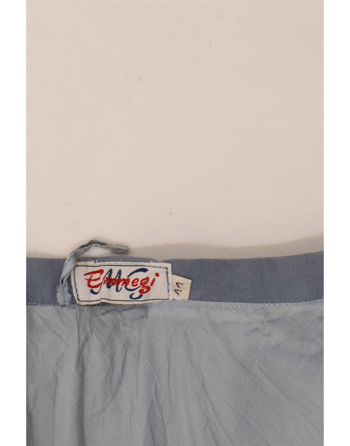 Emmegi Womens High Waist Pleated Skirt IT 44 Medium W26 Blue