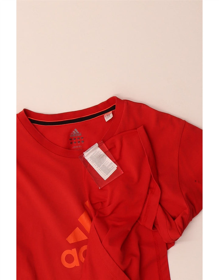 ADIDAS Mens Graphic T-Shirt Top Large Red Cotton