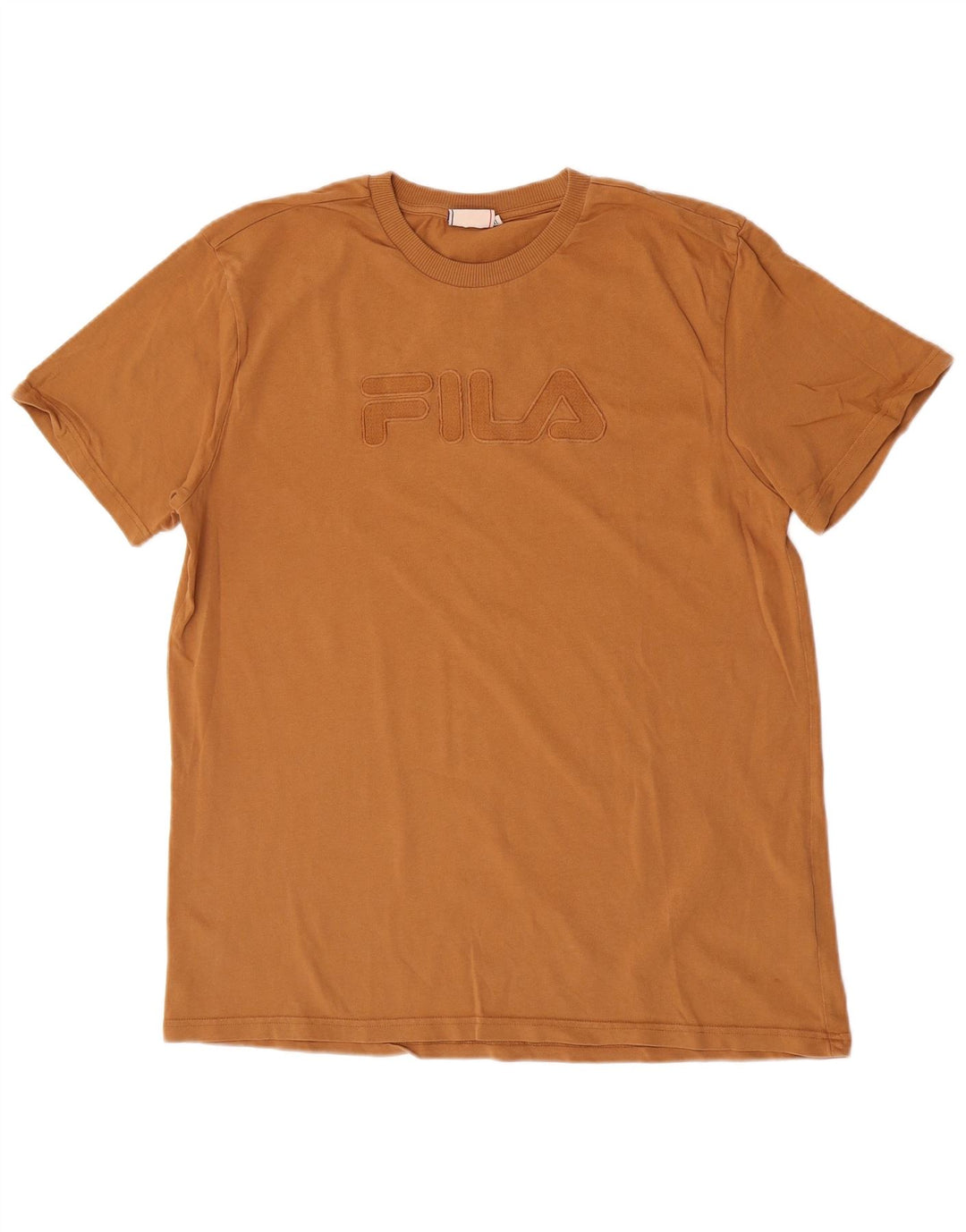 Fila Mens Graphic T-Shirt Top XL Beige Cotton