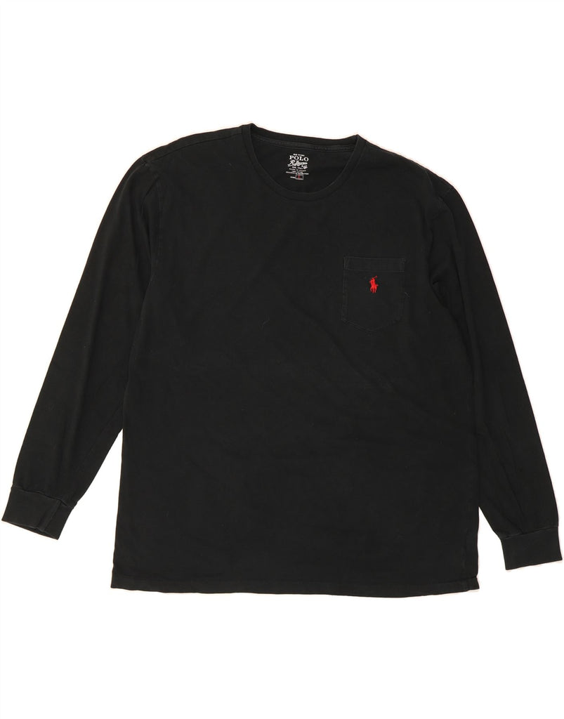 POLO RALPH LAUREN Mens Top Long Sleeve Large Black Cotton Vintage Polo Ralph Lauren and Second-Hand Polo Ralph Lauren from Messina Hembry 