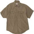 CAPRICCIO Mens Short Sleeve Shirt Large Khaki Cotton Vintage Capriccio and Second-Hand Capriccio from Messina Hembry 