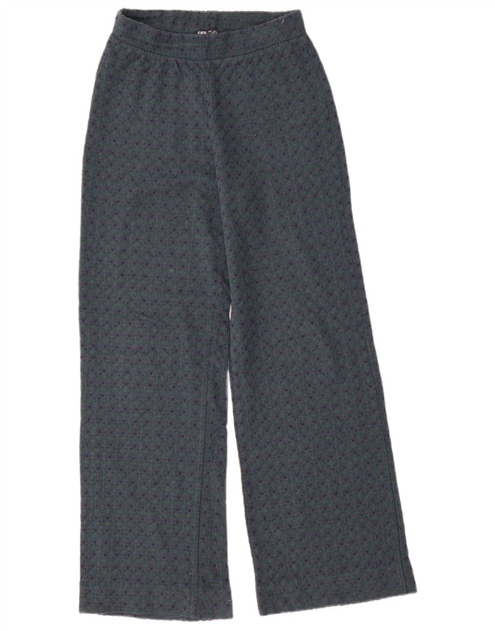 Zara Womens Tracksuit Trousers UK 10 Small  Green Geometric