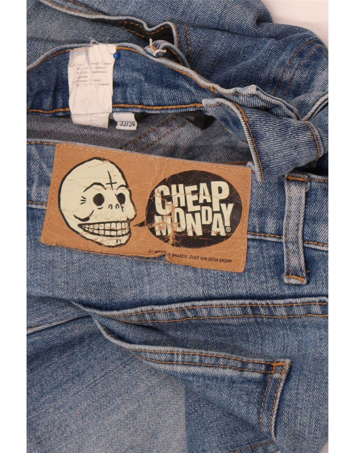 Cheap Monday Mens Slim Jeans W33 L31 Blue Cotton