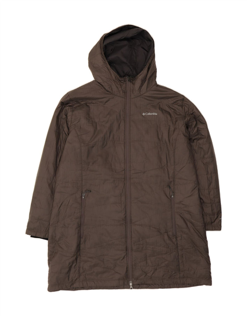 COLUMBIA Mens Omni-Heat Hooded Windbreaker Coat UK 44 2XL Grey Polyester Vintage Columbia and Second-Hand Columbia from Messina Hembry 