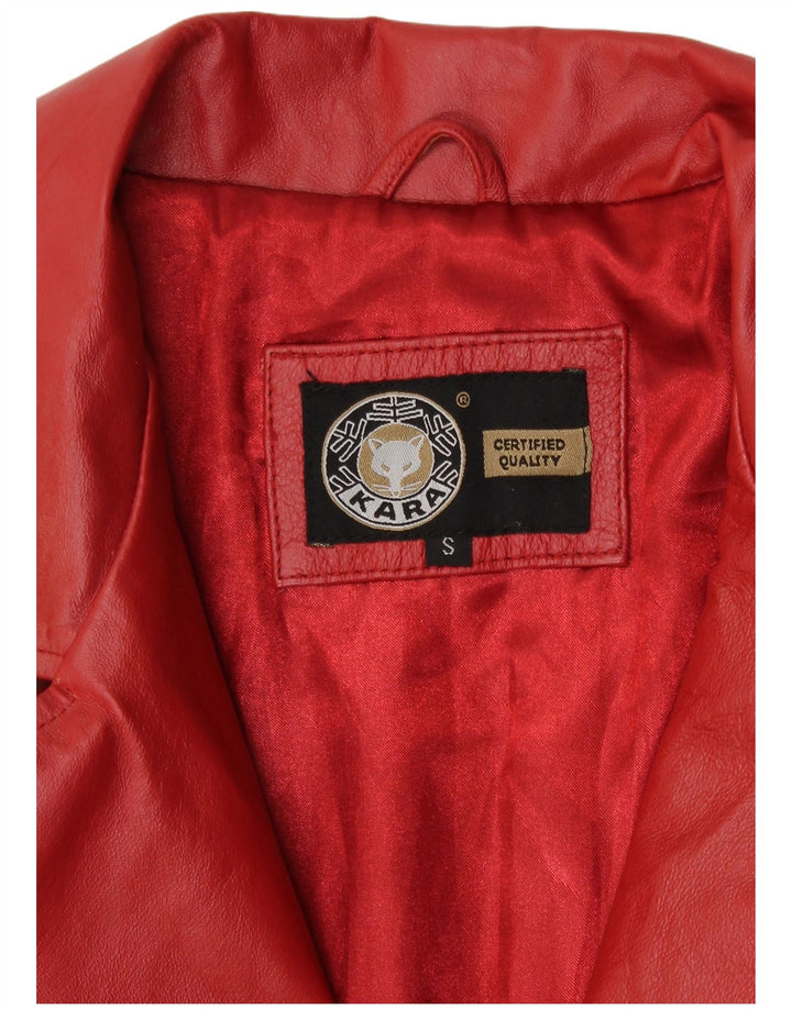 Kara Womens Leather Coat UK 10 Small Red Leather