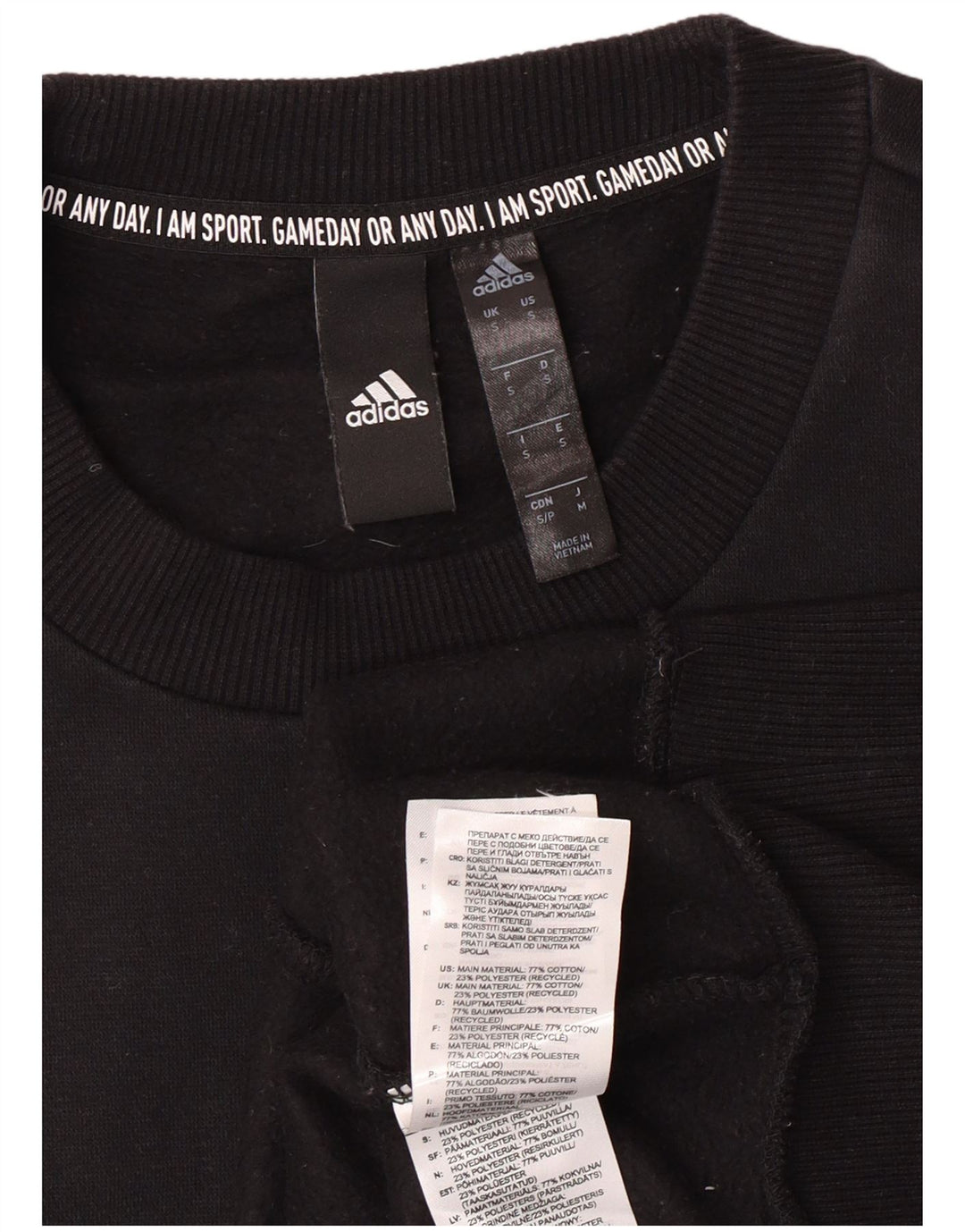ADIDAS Mens Graphic Sweatshirt Jumper Small Black Cotton