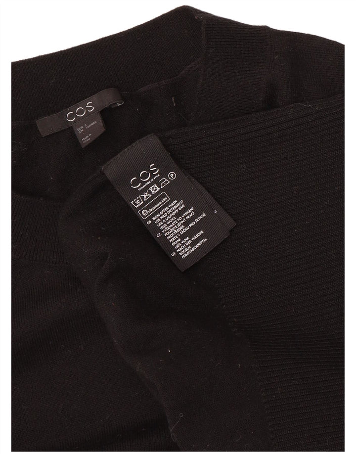 Cos Womens Oversized Crew Neck Jumper Sweater UK 10 Small Black Wool