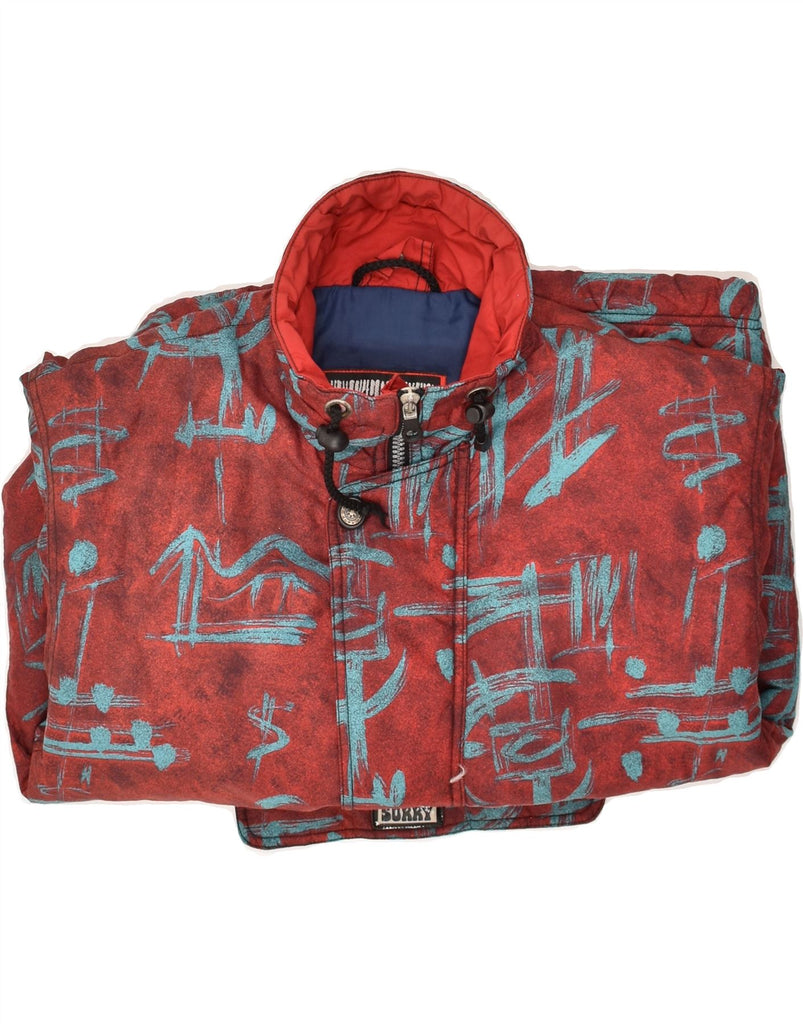 SORRY Mens Crazy Pattern Anorak Jacket UK 38 Medium Red Polyamide | Vintage Sorry | Thrift | Second-Hand Sorry | Used Clothing | Messina Hembry 