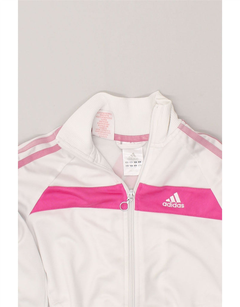 ADIDAS Girls Graphic Tracksuit Top Jacket 11-12 Years White Colourblock | Vintage Adidas | Thrift | Second-Hand Adidas | Used Clothing | Messina Hembry 