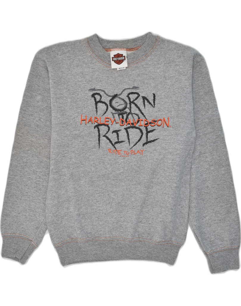 HARLEY DAVIDSON Boys Graphic Sweatshirt Jumper 12-13 Years Medium Grey | Vintage Harley Davidson | Thrift | Second-Hand Harley Davidson | Used Clothing | Messina Hembry 