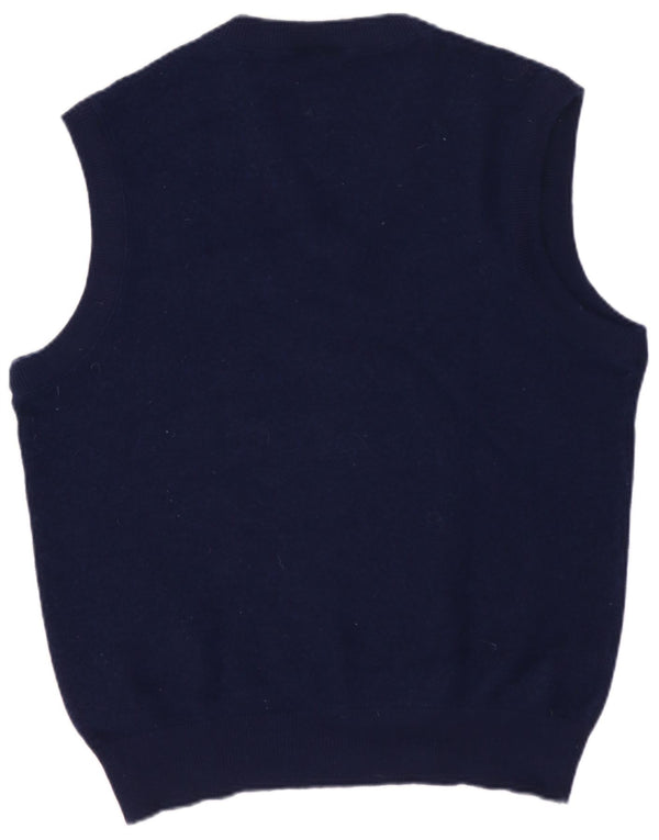 LACOSTE Mens Vest Tank Top Size 5 Large Navy Blue Wool