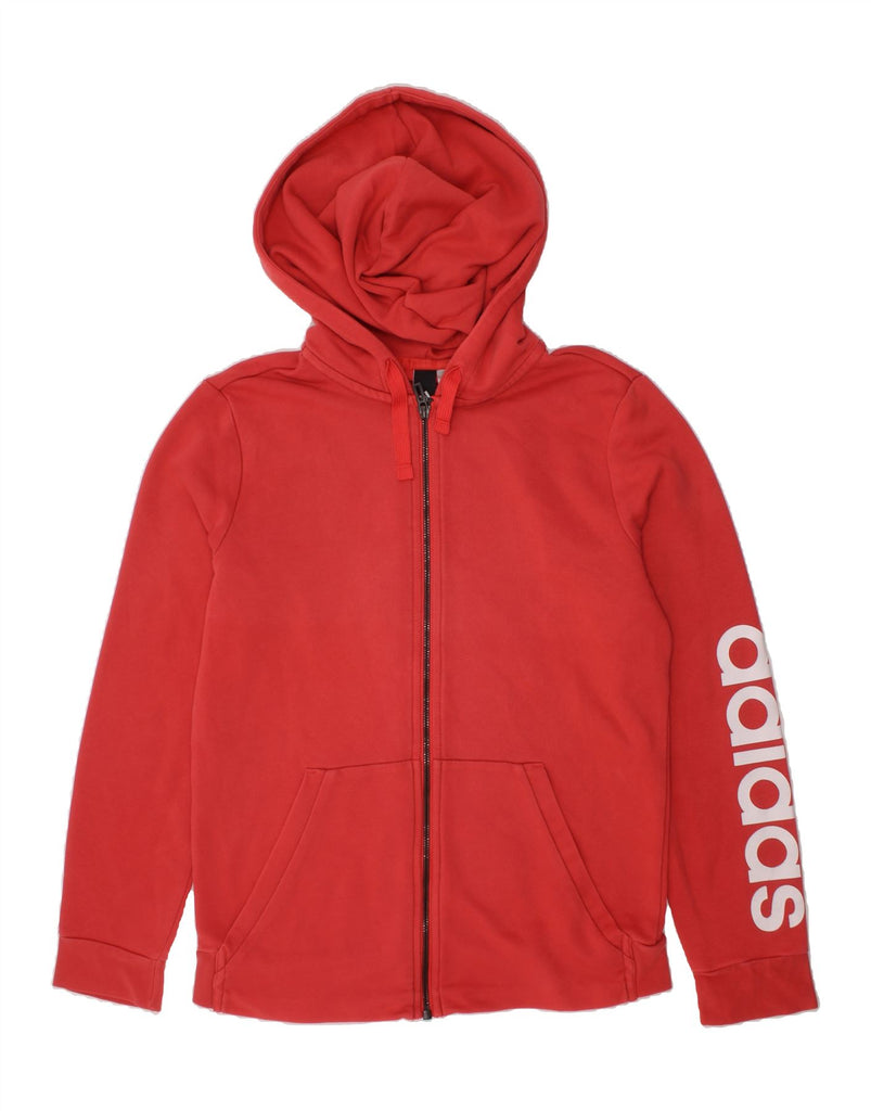 ADIDAS Girls Graphic Zip Hoodie Sweater 13-14 Years Orange Vintage Adidas and Second-Hand Adidas from Messina Hembry 