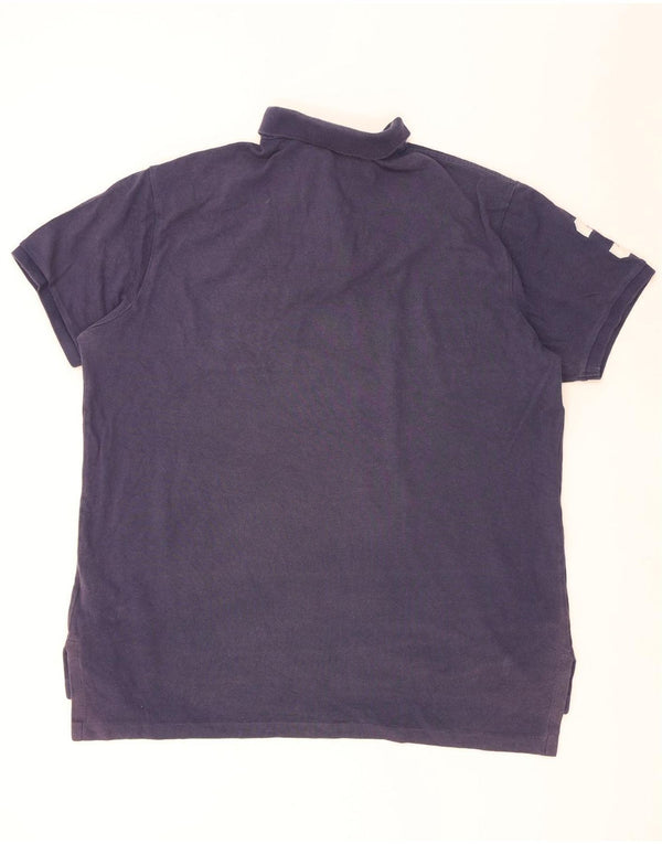 Polo Ralph Lauren Mens Graphic Custom Fit Polo Shirt XL Navy Blue Cotton