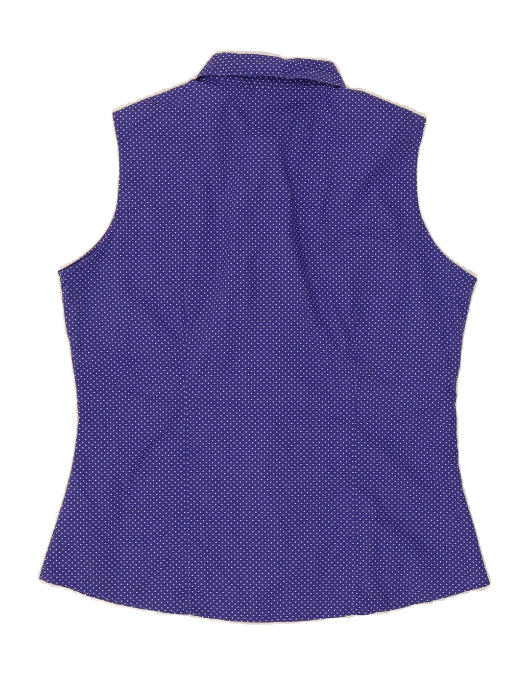 LEE Womens Riders Sleeveless Shirt Blouse UK 14 Medium Navy Blue Spotted Vintage Lee and Second-Hand Lee from Messina Hembry 