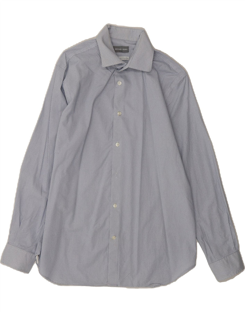 MICHAEL KORS Mens Slim Fit Shirt Size 15 1/2 Medium Blue Spotted Cotton Vintage Michael Kors and Second-Hand Michael Kors from Messina Hembry 