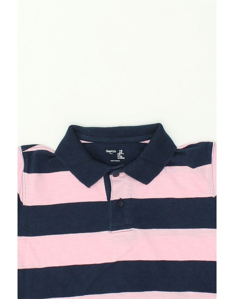 GAP Girls Polo Shirt 8-9 Years Medium Navy Blue Striped Cotton | Vintage Gap | Thrift | Second-Hand Gap | Used Clothing | Messina Hembry 