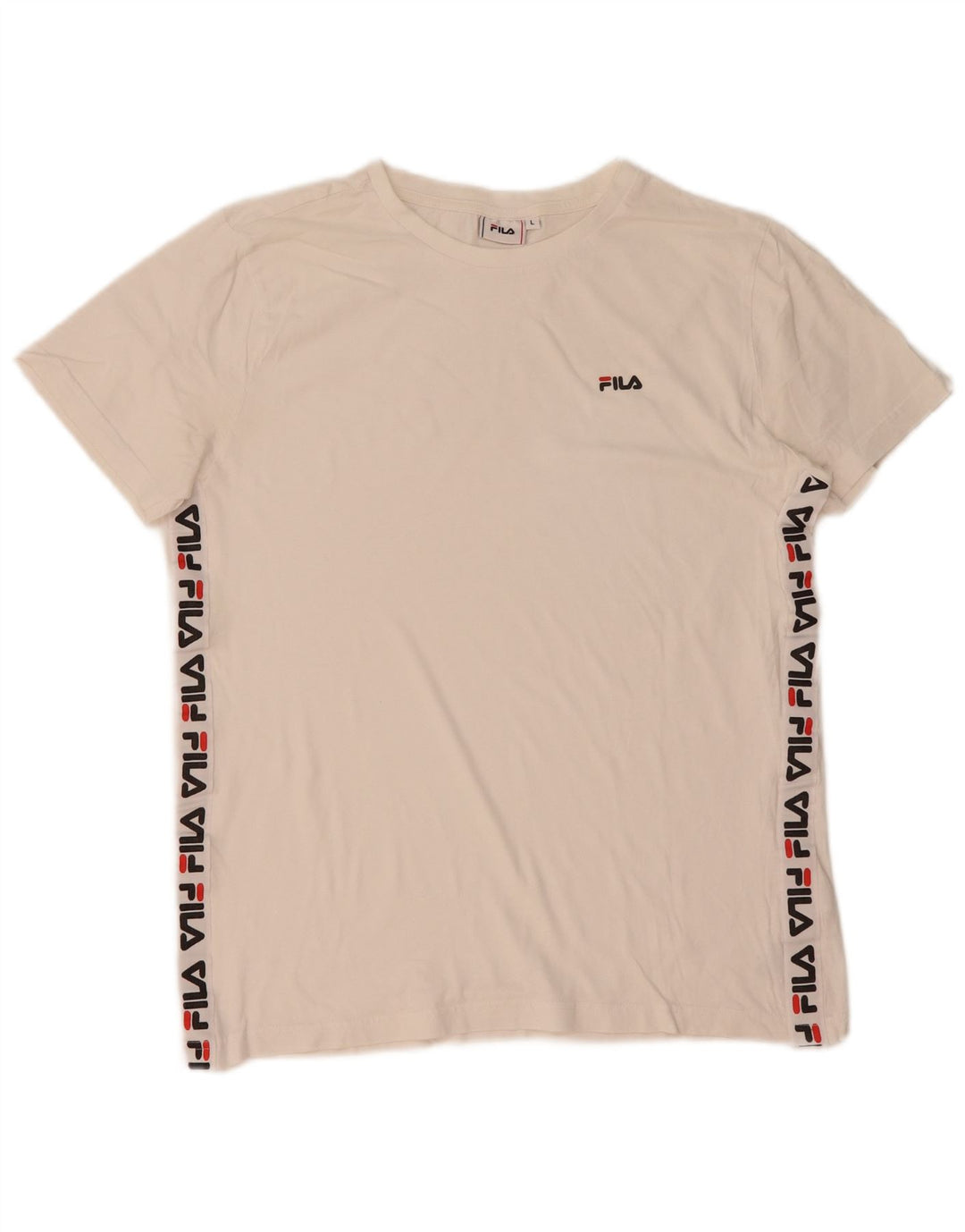 Fila Mens Graphic T-Shirt Top Large White Cotton