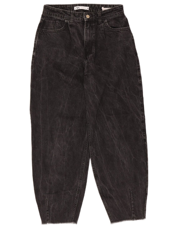 Zara Womens Balloon High Waist Jeans EU 36 XS W26 L26 Black Cotton