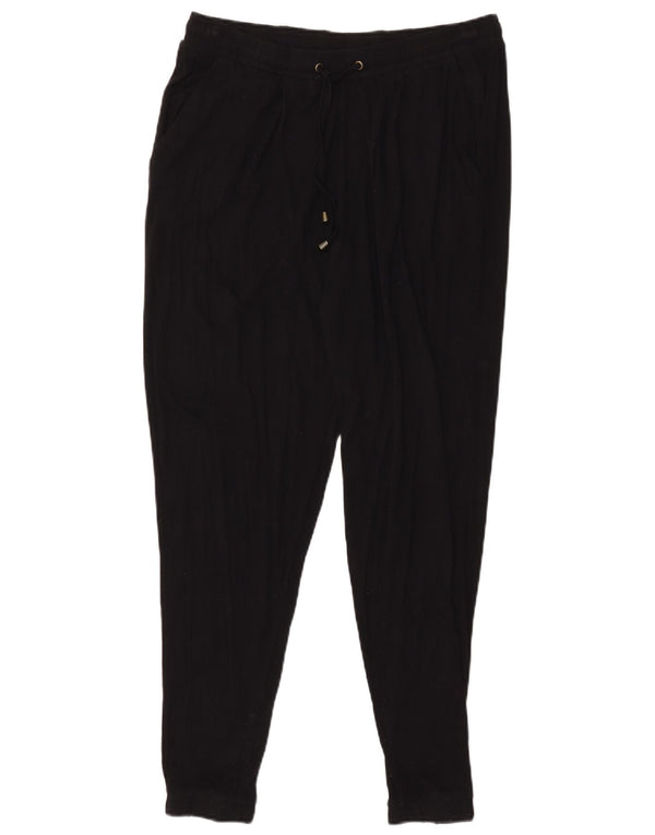 Marks & Spencer Womens Tracksuit Trousers UK 14 Large  Black Viscose