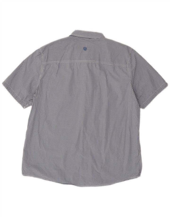 Fat Face Mens Short Sleeve Shirt XL Blue Gingham Cotton