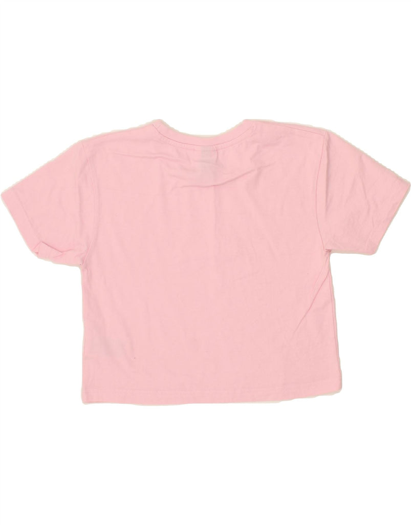 ELLESSE Womens Crop Graphic T-Shirt Top UK 6 XS Pink Cotton Vintage Ellesse and Second-Hand Ellesse from Messina Hembry 