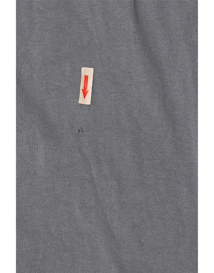 Zara Mens Short Sleeve Cardigan Sweater Large Grey Cotton