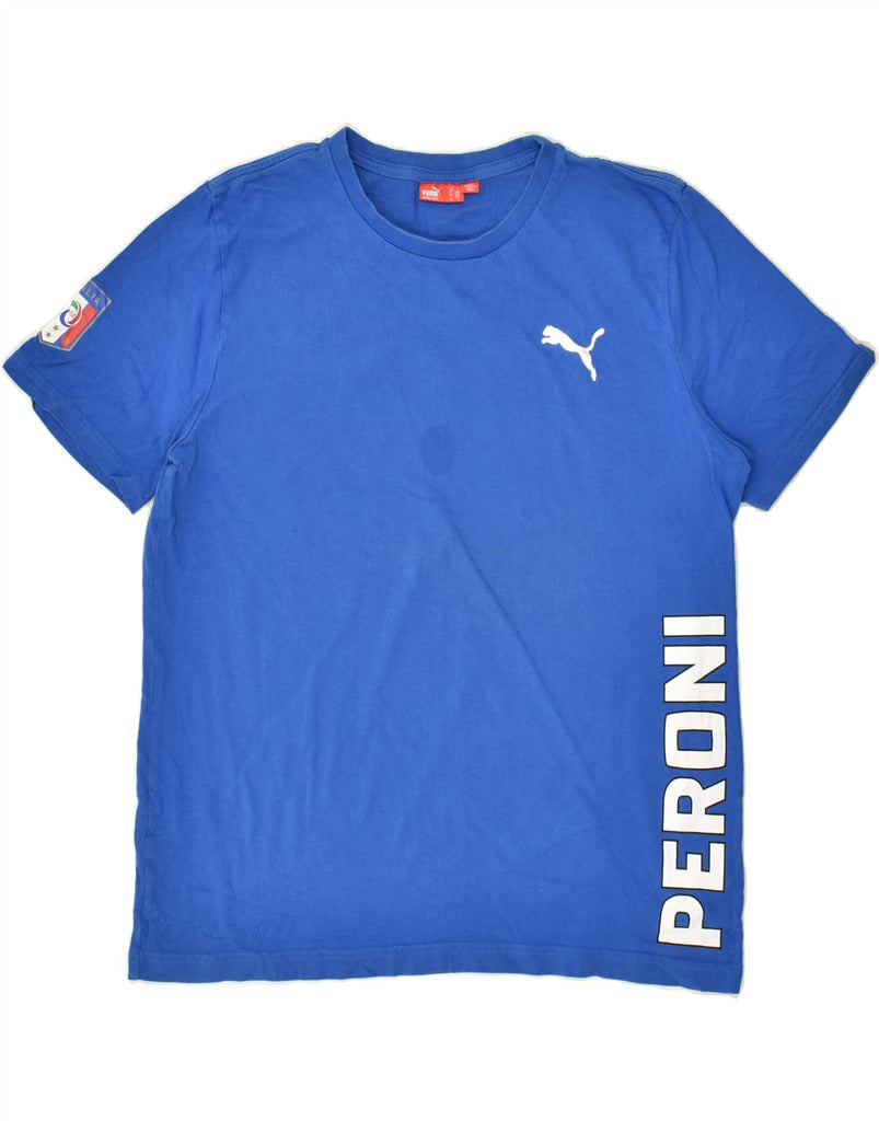 PUMA Mens T-Shirt Top Large Blue Cotton | Vintage Puma | Thrift | Second-Hand Puma | Used Clothing | Messina Hembry 