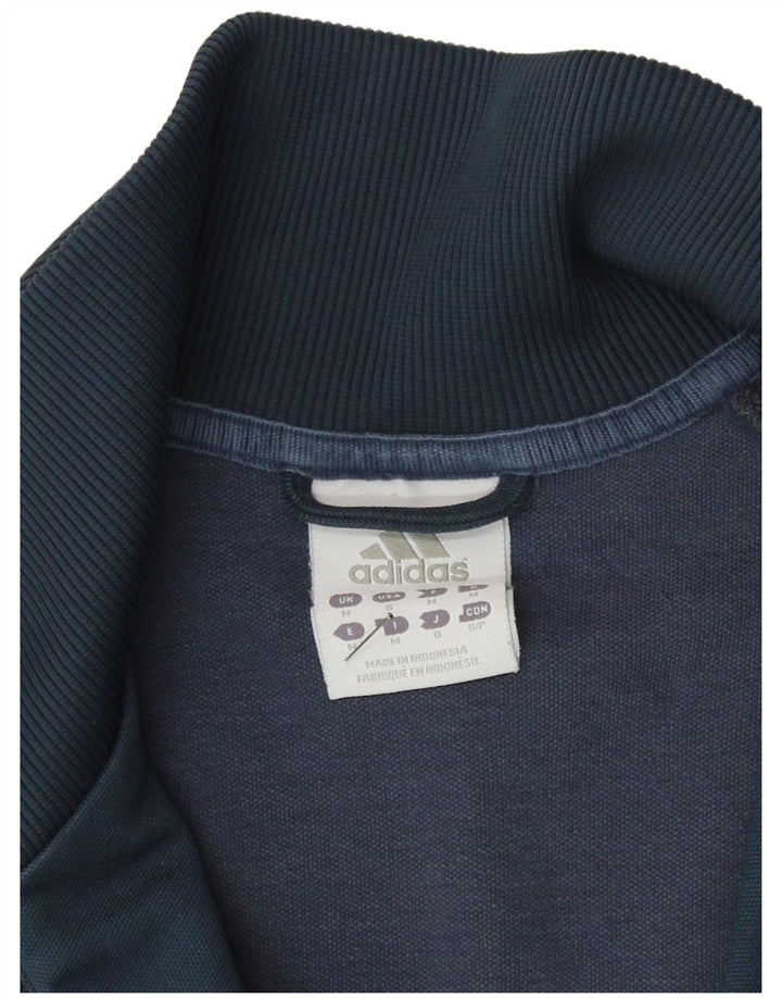 Adidas Mens Graphic Tracksuit Top Jacket Medium Navy Blue Polyester