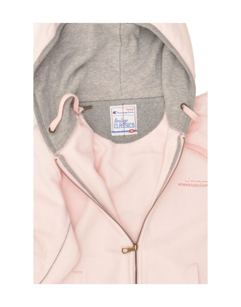 CHAMPION Womens Heritage Classics Zip Hoodie Sweater UK 14 Medium Pink | Vintage Champion | Thrift | Second-Hand Champion | Used Clothing | Messina Hembry 