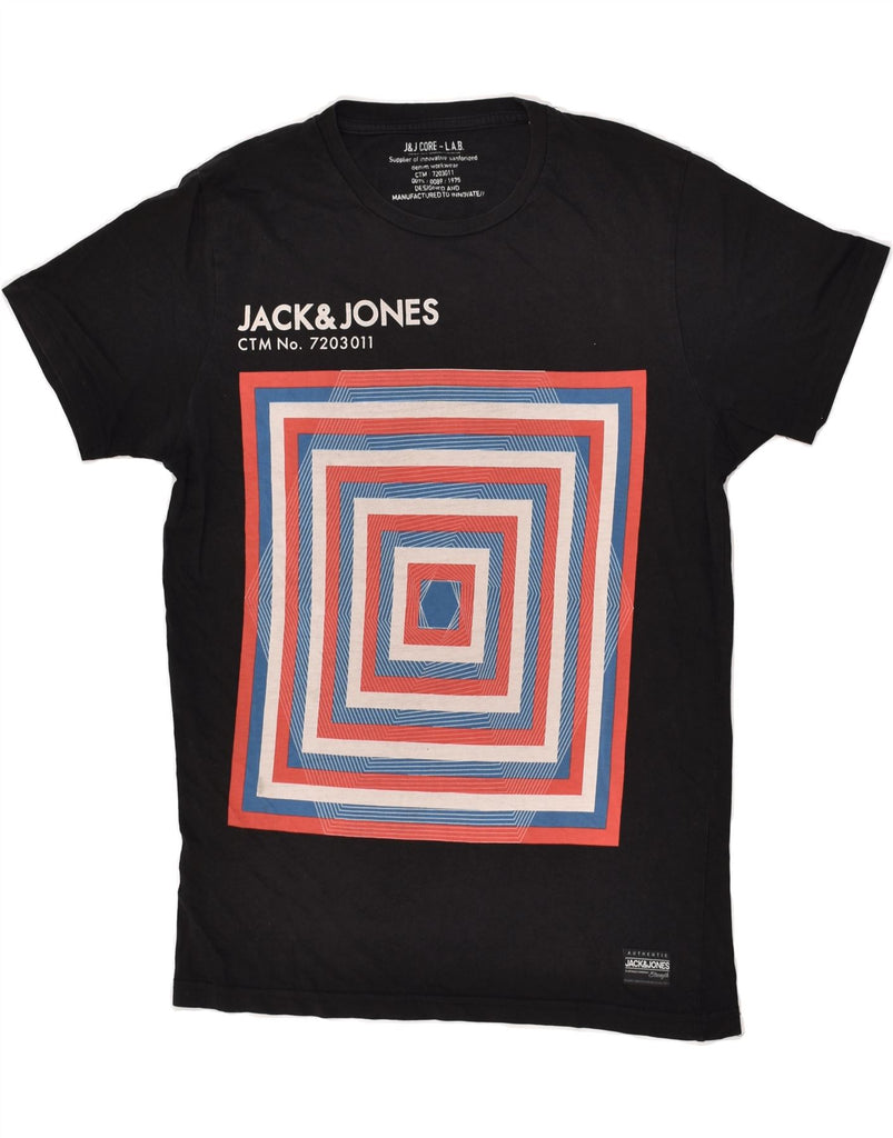 JACK & JONES Mens Graphic T-Shirt Top Medium Black | Vintage Jack & Jones | Thrift | Second-Hand Jack & Jones | Used Clothing | Messina Hembry 