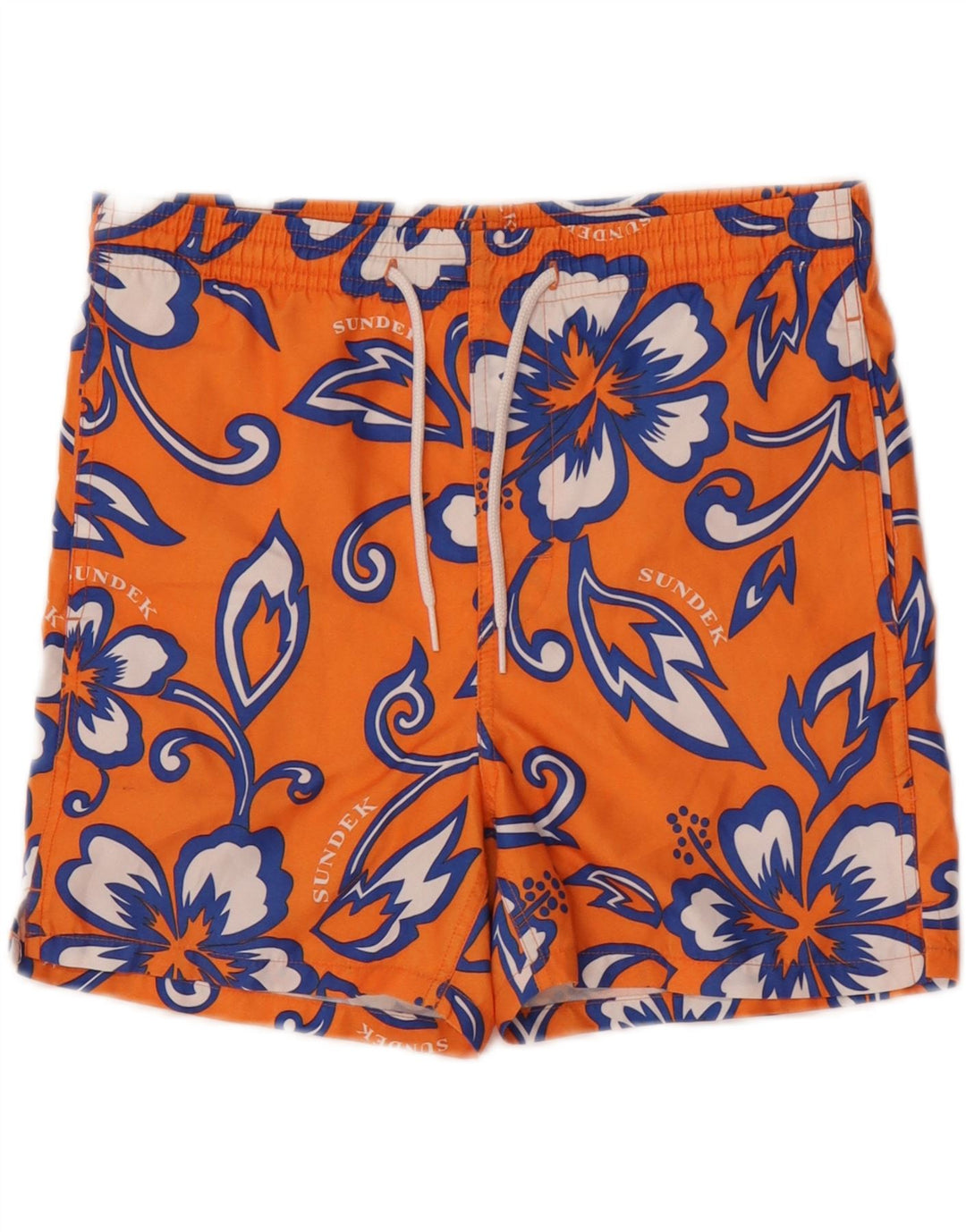 Sundek Mens Graphic Swimming Shorts Medium Orange Floral Polyester