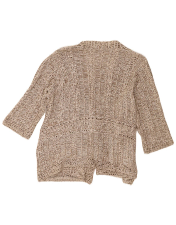M&Co Womens 3/4 Sleeve Cardigan Sweater UK 18/20 XL Beige Cotton