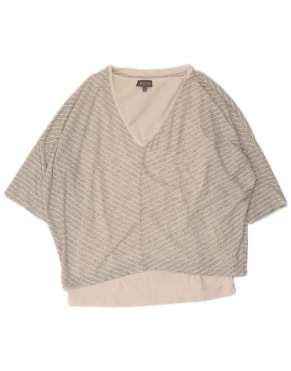 PHASE EIGHT Womens Loose Fit Blouse Top UK 10 Small Grey Pinstripe