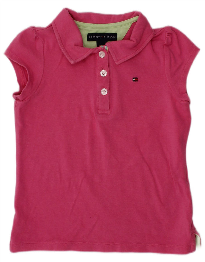 TOMMY HILFIGER Baby Girls Polo Shirt 18-24 Months Pink Cotton