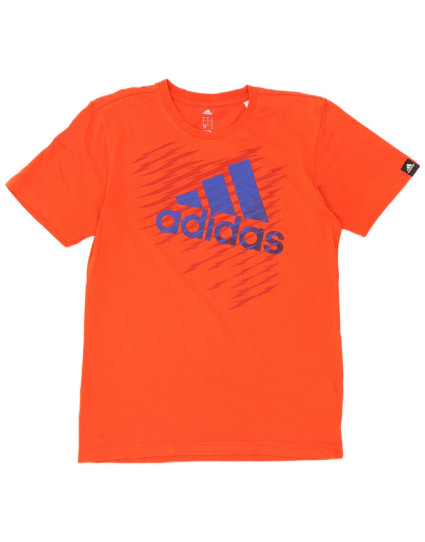 Adidas Mens Climalite Graphic T-Shirt Top Small Orange Cotton