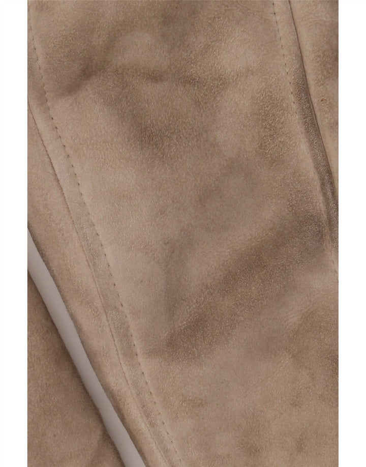 Vintage Womens Shearling Coat IT 46 Large Beige Leather