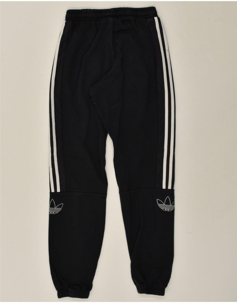 ADIDAS Mens Tracksuit Trousers Joggers Small Black Cotton | Vintage Adidas | Thrift | Second-Hand Adidas | Used Clothing | Messina Hembry 