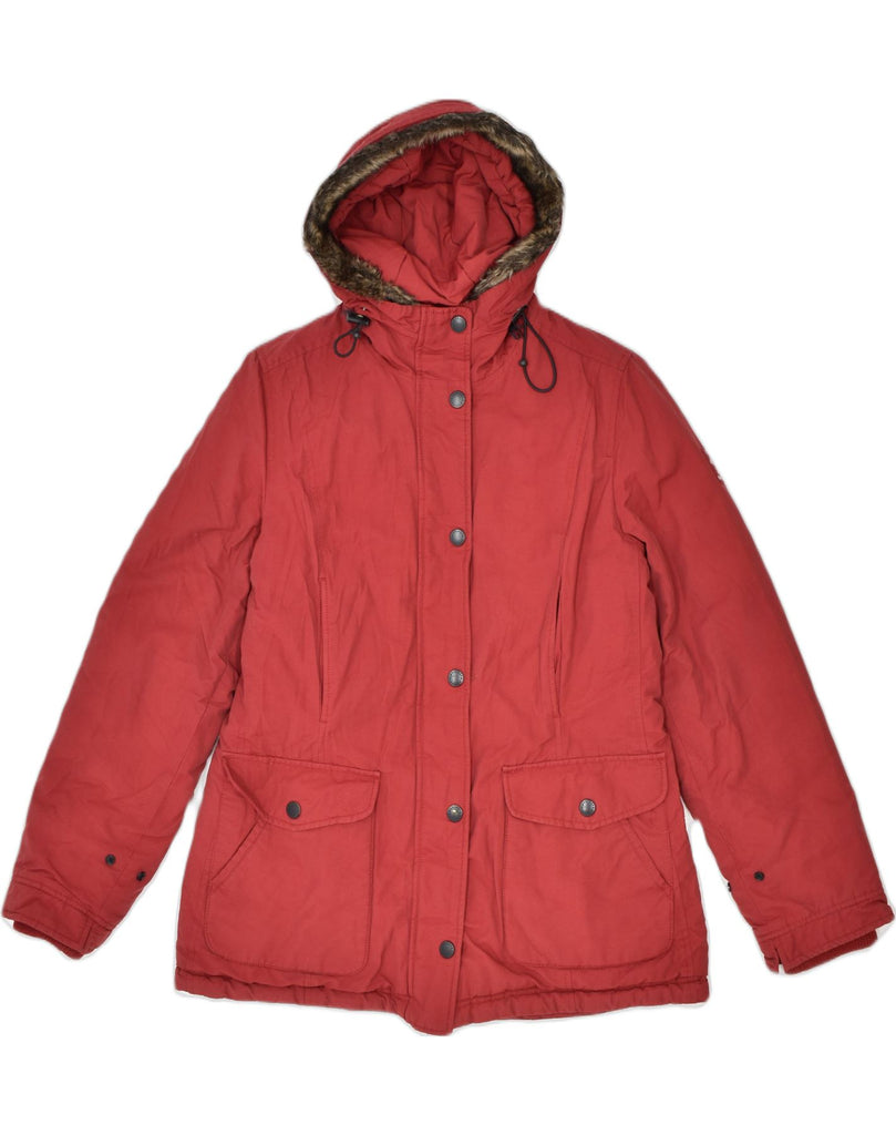 REFRIGUE Womens Hooded Windbreaker Jacket UK 14 Large Red Cotton | Vintage Refrigue | Thrift | Second-Hand Refrigue | Used Clothing | Messina Hembry 