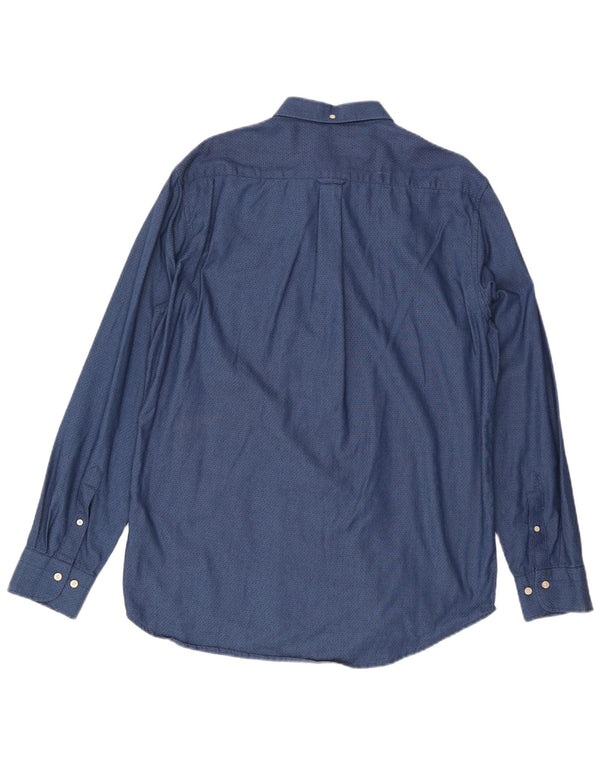 Gant Mens Regular Fit Shirt Size 41/42 16 1/2 Large Navy Blue Spotted